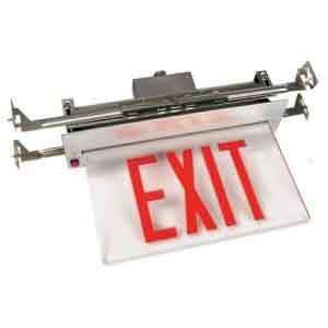   Edge Lit Recessed Exit Sign Light Battery Back up