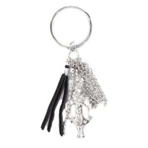 SG Paris Key Ring Rhodium Black+Crystal Transparent/Crystal Other 