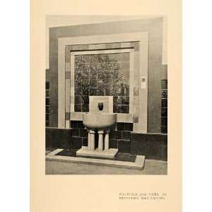  1900 Print German Architect Max Lauger Fountain Tiling 