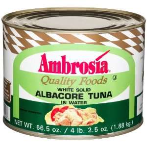 Ambrosia White Solid Albacore Tuna In Water, 66.5 Ounce Can:  