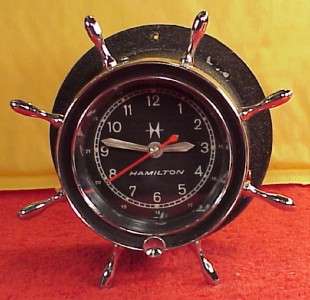  Electric Watch Co. 5 1/2 Ships Chrome Wheel Clock 9Volt Balance Wheel