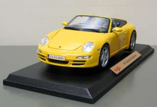 911 Porsche Carrera S Cabriolet Diecast Car 1:18 Yellow  