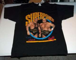 Vintage NWA Wrestling Shirt Dusty Rhodes Nikita Superpowers RARE Large 