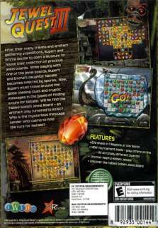 Jewel Quest III 3 PC MAC CD colored jewels puzzle game!  