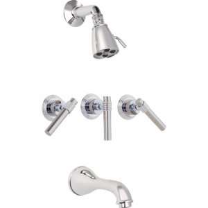   Faucets Three Valve Tub & Shower Set 5703 WCO: Home Improvement