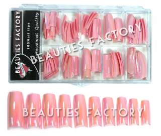 chrome french nail tips x 100pcs pink s01nails plus free gift