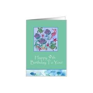   9th Birthday Turtles Fish Sea Horse Watercolor Card Toys & Games