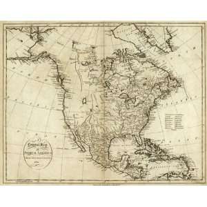  Map of North America, 1796 Arts, Crafts & Sewing