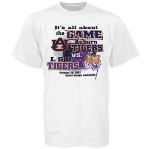 Auburn Tigers vs. LSU Tigers Tide White Rivalry T shirt  