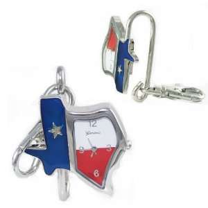   Geneva State of Texas Key Chain Watch Charm/Finder with Clip Jewelry