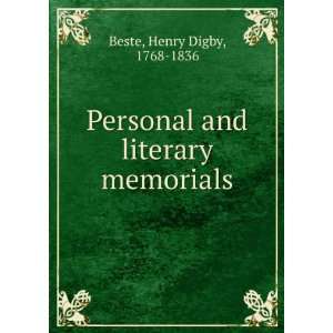  Personal and literary memorials, Henry Digby Beste Books
