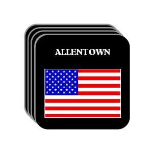 US Flag   Allentown, Pennsylvania (PA) Set of 4 Mini Mousepad Coasters