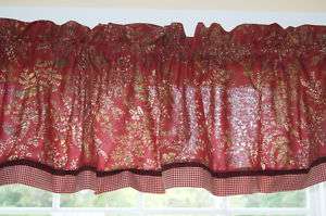   Floral Waverly Toile Valance 17 x 81 Drapery Weight Curtain  
