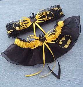Batman Wedding Garter Set Black Bat with Gift Box  