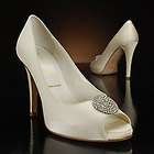 Something Bleu Chutes ivory wedding shoes  size 10  round toe pumo 