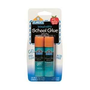 Elmers Washable School Glue Gel Sticks .28 Ounce 2/Pkg E518; 6 Items 