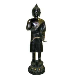  Standing Buddha Statue Garden Meditation Zen Brass 
