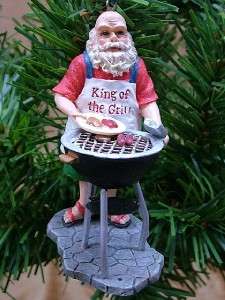 New Santa Claus Barbecue Weber Style BBQ Grill Ornament  