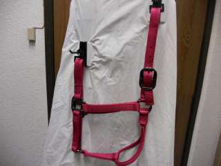 weaver pink nylon halter non adjustable chin horse tack  