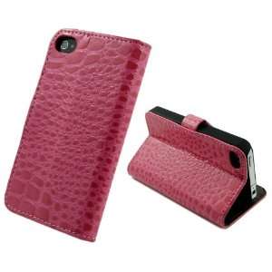  Crocodile pattern Wallet PU Leather Pouch Case Cover for iPhone 4 