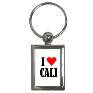 Heart (Love) Cali (California) Key Chain Chrome  