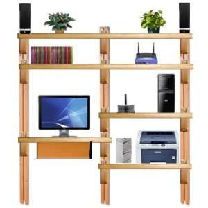 Adjustable Oak Wall Mounted Modern Home Office by Wooden You Shelving 