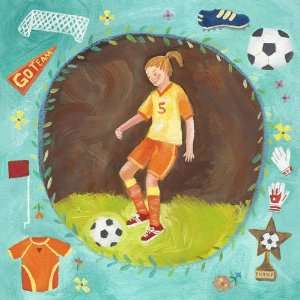    Oopsy daisy Soccer Star Girl Wall Art 14x14: Home & Kitchen