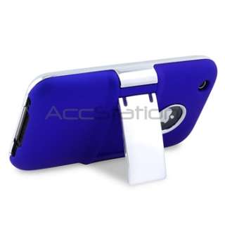   Coated Hard Case Skin Cover w/ Chrome Stand for iPhone 3G 3GS  