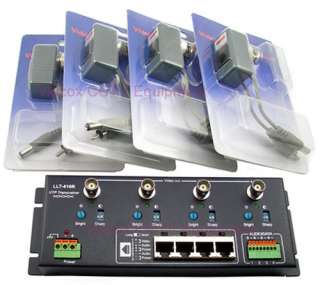 4Ch Active Receiver +Transmitter Video Power Audio Balun BNC to UTP 