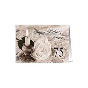  Elegant rose birthday card for sister age 75 Card Health 