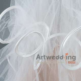 4T New White/Ivory Ruffle Satin Edge Wedding Bridal Veil Headpieces 