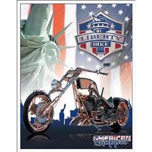   American Chopper Metal Tin Sign Liberty Bike: Home & Kitchen