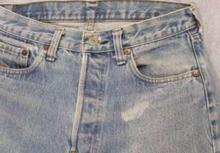 Trashed BLEACH DISTRESSED Really Worn LEVI’S 501 Button Fly Jeans 