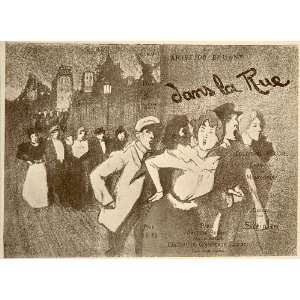1913 Dans la Rue Bruant Theophile Steinlen Mini Poster   Original Mini 