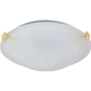 Nuvo 60/275 16 Inch Polished Brass Tri Clip Flush Dome with Alabaster 
