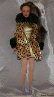 Barbie Teresa Highlighted Hair Gold Dress Leopard Coat!  