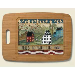  No Place Like Home Rustic Country Bamboo Cutting Board 