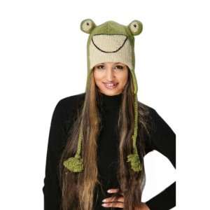  Green Frog Pom Pom Knit Hat: Toys & Games