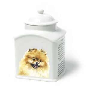  Pomeranian Dog Van Vliet Porcelain Memorial Urn 