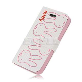 MIFFY RABBIT PRINTED LEATHER WALLET CASE FOR iPHONE 4  