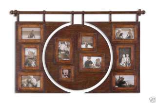 Tuscan Distressed Walnut WALL PHOTO COLLAGE Frame Art  