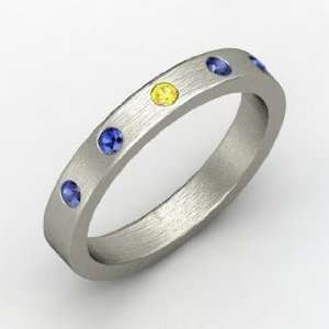  Anahit Band, Round Yellow Sapphire Sterling Silver Ring 