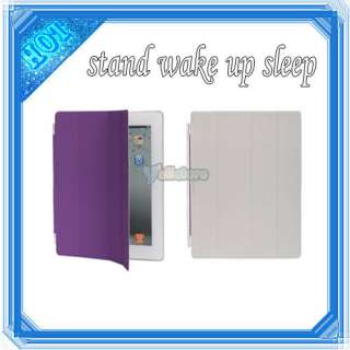   Magnetic Smart Cover PU Leather Case Stand Wake Up Sleep Purple  