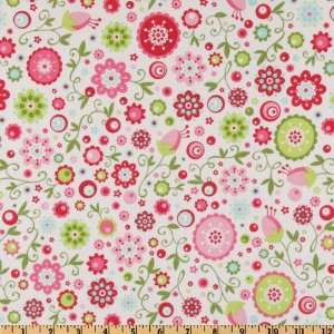 44 Wide Quite Contrary Beautiful Flowers White/Pink/Lime 
