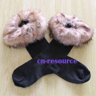 Sexy Warm Cotton Half Long Socks Faux Fur Cover Boot Shoes Stockings 4 