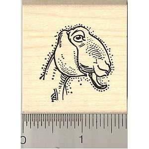  Nubian Goat Face Rubber Stamp   Wood Mounted Arts, Crafts 