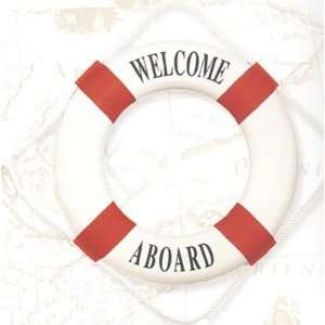    Red/White Welcome Aboard Decorative Life Ring