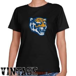  Memphis Tigers Ladies Black Distressed Logo Vintage 