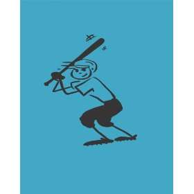 Boy playing baseball   Wall sticker / decal   selected color Black 