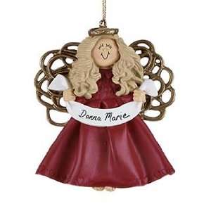 Personalized Angel in Red Dress Christmas Ornament:  Home 